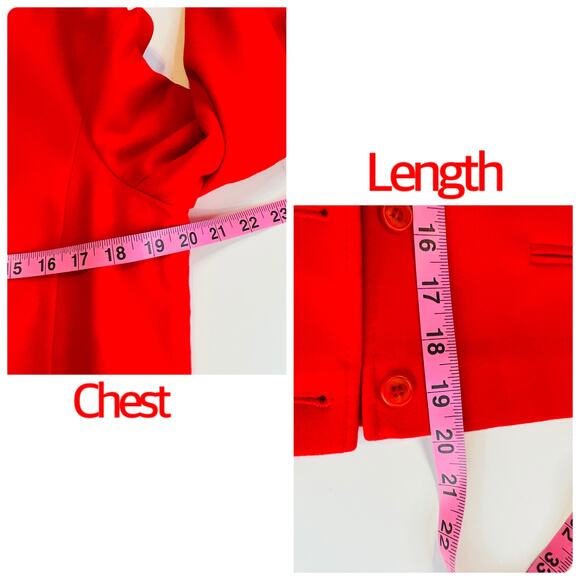 Pendleton Vintage Red Orange Wool Cropped Button Classic Jacket Blazer Plus 14 - Picture 12 of 12